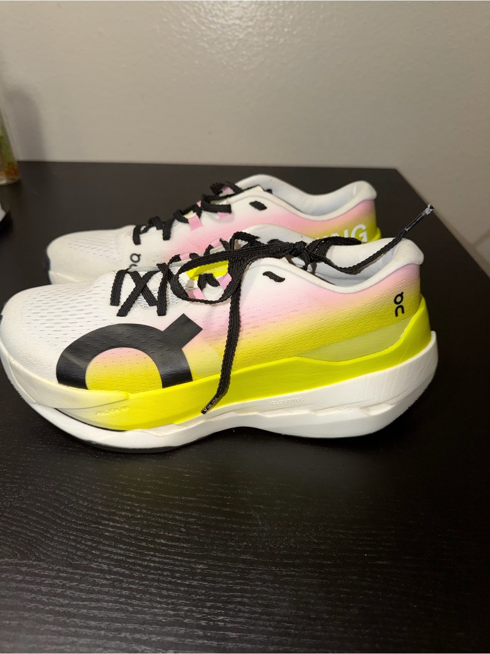 On Running Women's Running Shoes - White with Pink Accents - Picture 3 of 6